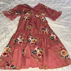 Pink floral summer dress